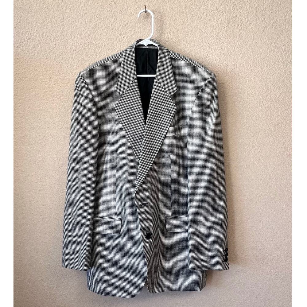 Vintage Alexandre of London wool tiny houndstooth blazer jacket size 42